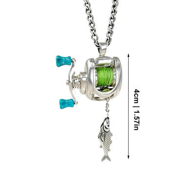 funny fishing reel necklace