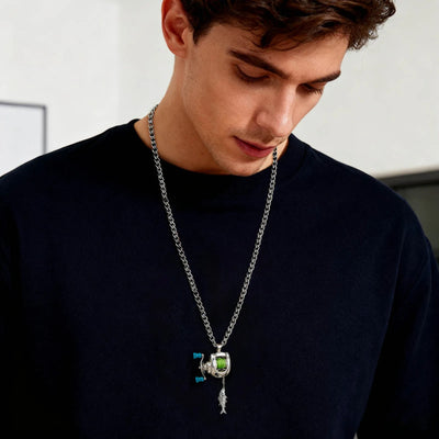 funny fishing reel necklace