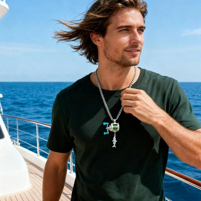 funny fishing reel necklace