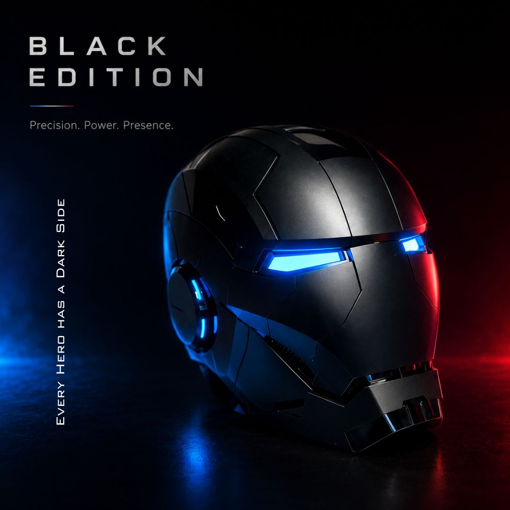 XSociety MK5 Black Iron Man Helmet - Electronic Iron Man Mask