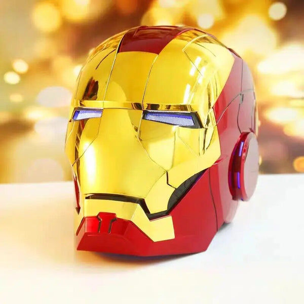 fiberglass iron man helmet XSociety®️ Gold Iron Man Helmet - MK5 Jarvis Iron Man Mask