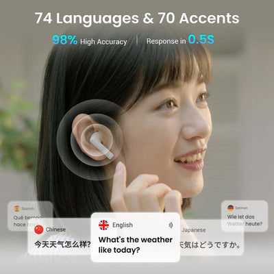 language translator earbuds with touchscreen
