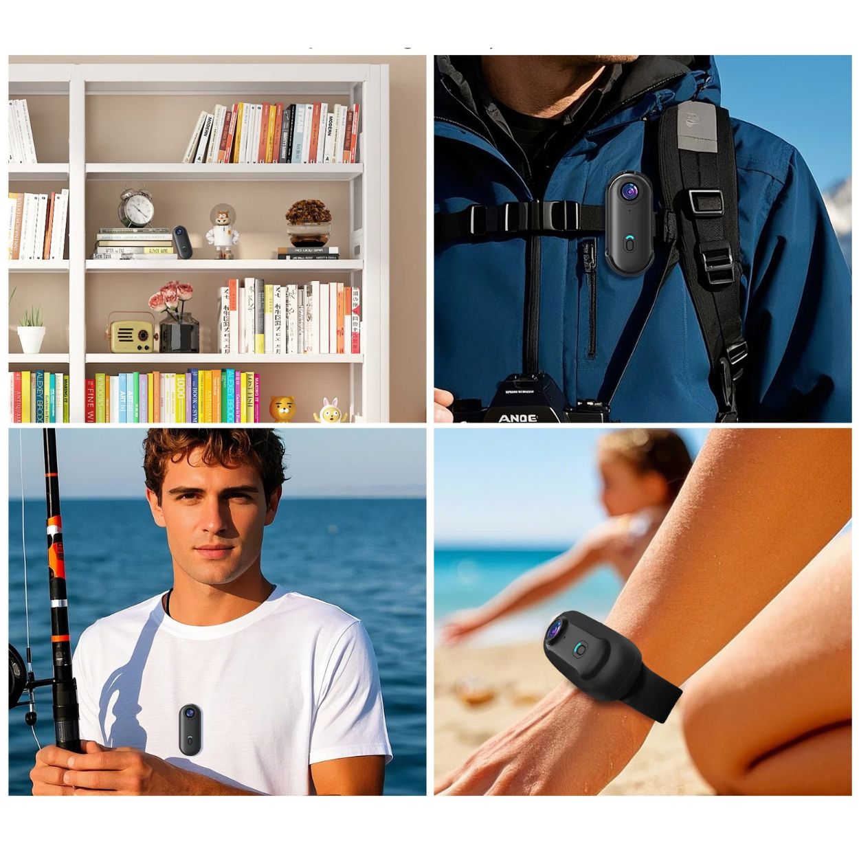 Action Camera magnetica compatta con video 2K, grandangolo a 120° e WiFi, per ciclismo e sport d'avventura (nero Action Camera magnetica compatta con video 2K, grandangolo a 120° e WiFi, per ciclismo e sport d'avventura (nero