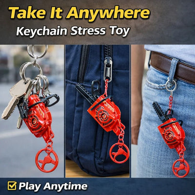 funny mini chainsaw keychain