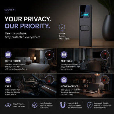 portable hidden camera detector bug finder and rf detector