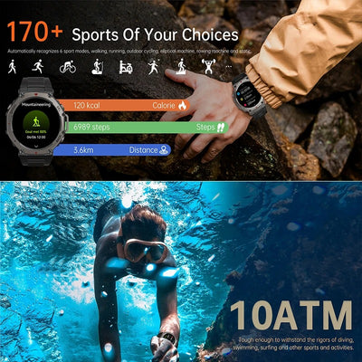 Gravion® T-Rex 3 Pro – Dual Band GPS Military Rugged Smartwatch (48mm)