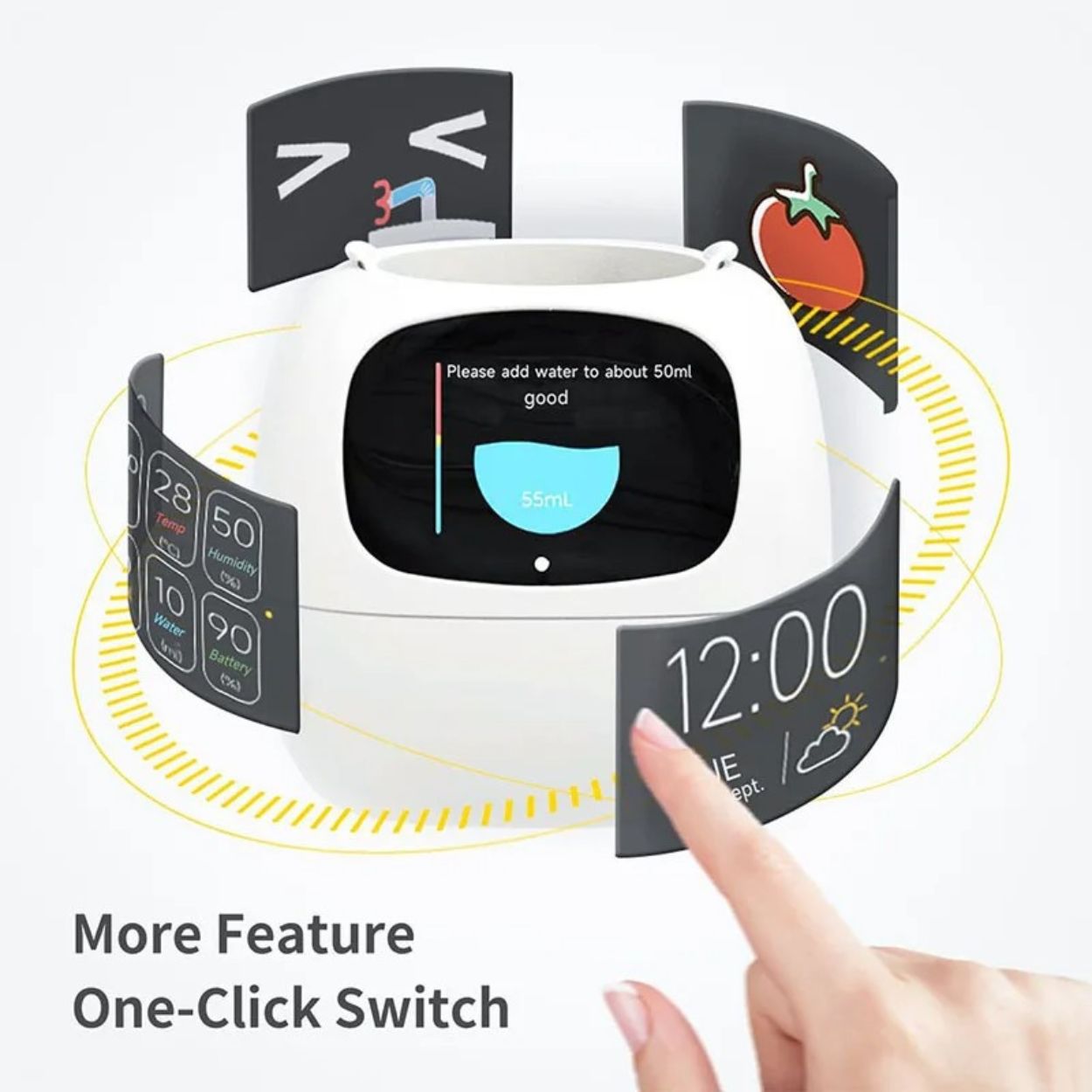 smart planter pot with digital face Leafbot® Pro - World's 1st Smart Flower Pot ( Your Plant Pet )