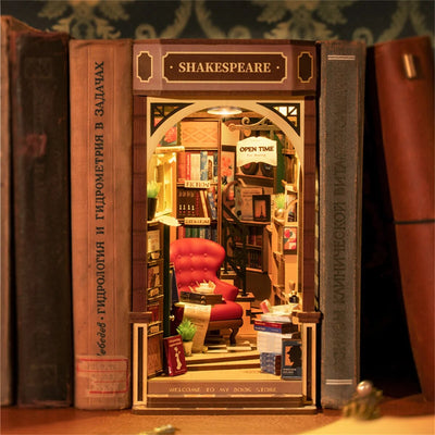 wooden 3d miniature book nook