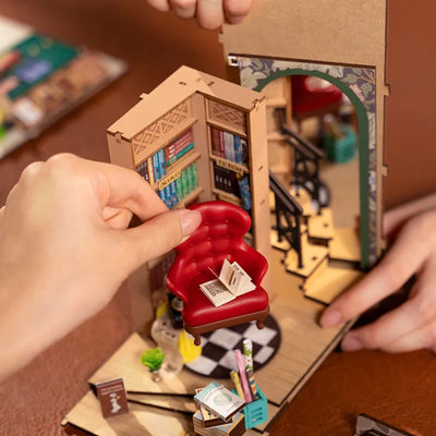 wooden 3d miniature book nook