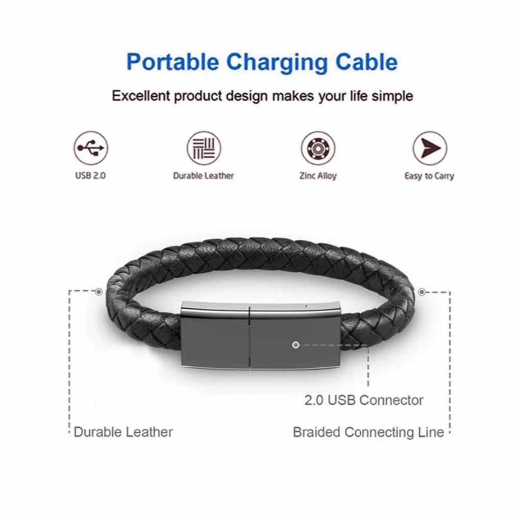 XJ-72 20cm USB to USB-C / Type-C Bracelet Charging Data Cable(Brown)