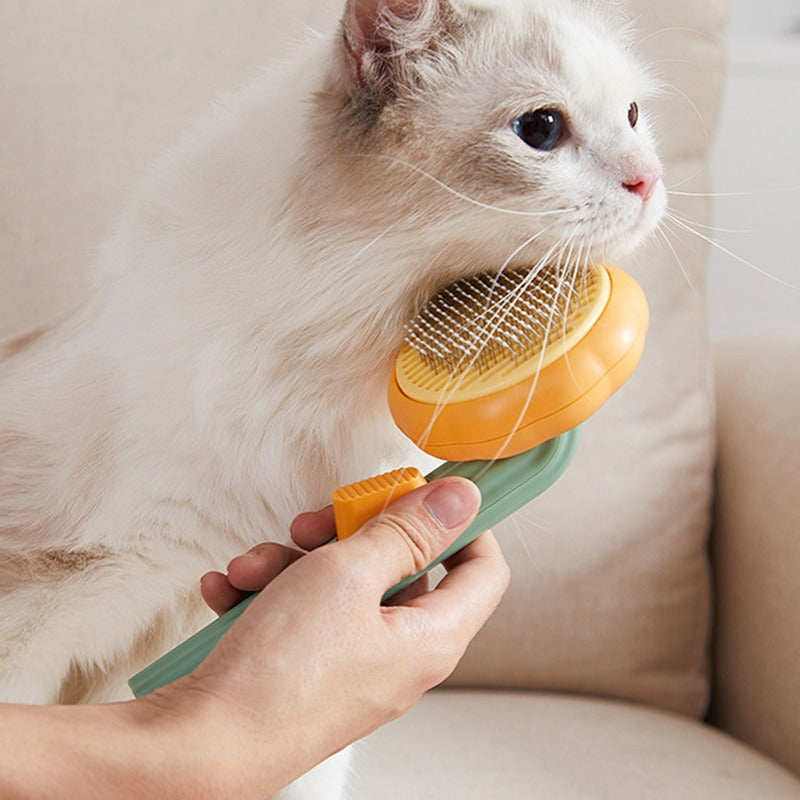 CatKare®️ Self Cleaning Slicker Brush | Pumpkin Edition