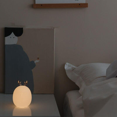 cute lamp kept on the cabinet in bedroom