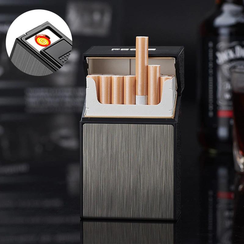 electric plasma lighter with cigarette case 