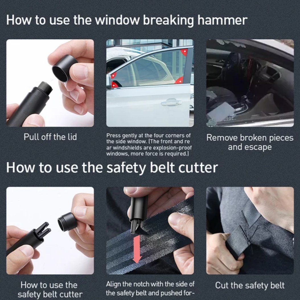 Baseus - safety hammer including seat belt cutter –