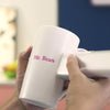using handheld printer on a mug
