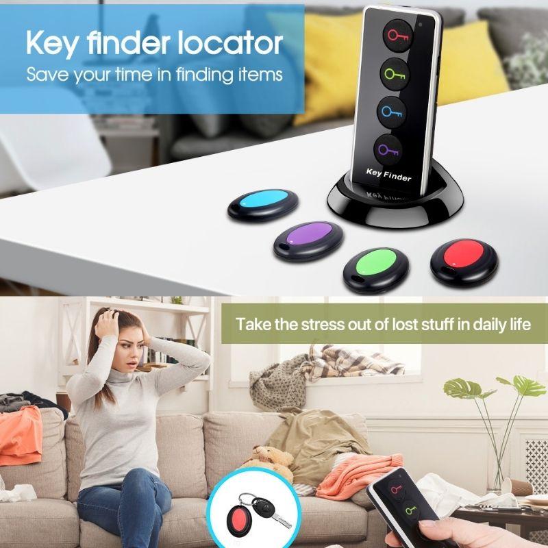 Todman® 4 in 1 Key Tracker Best Key Locator Grey Technologies