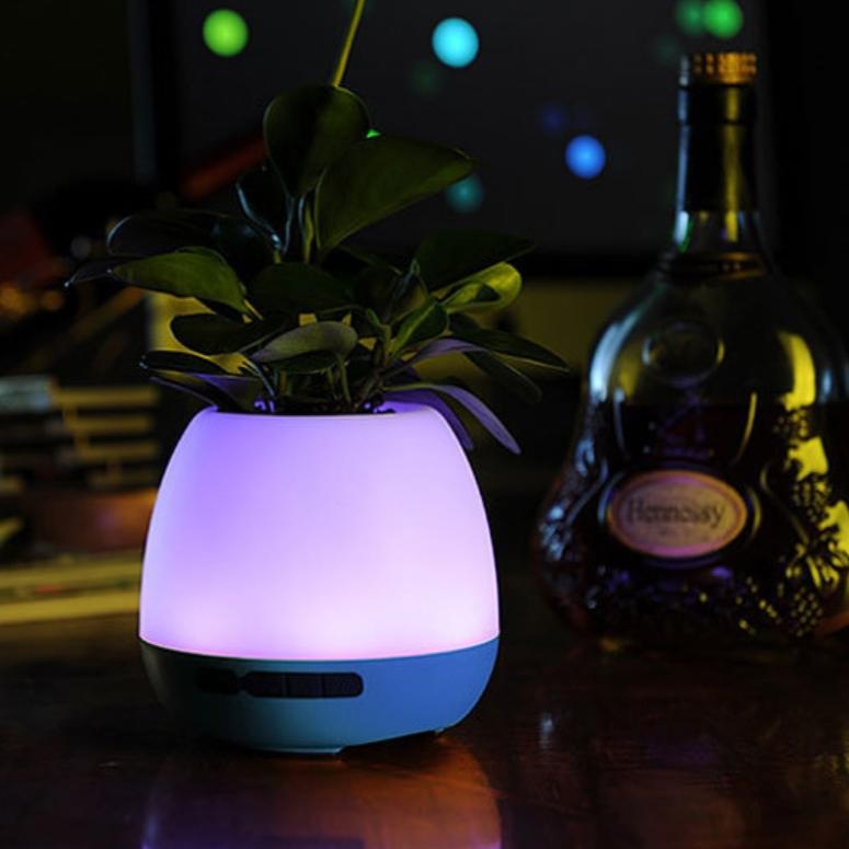 plant pot with led light Smart Flower Pot | with LED Lights and Bluetooth Speaker