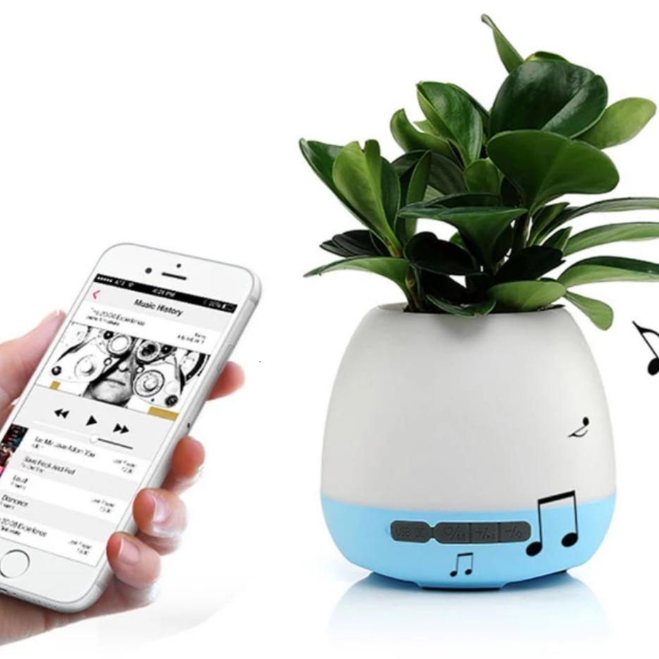 plant pots with lights Smart Flower Pot | with LED Lights and Bluetooth Speaker