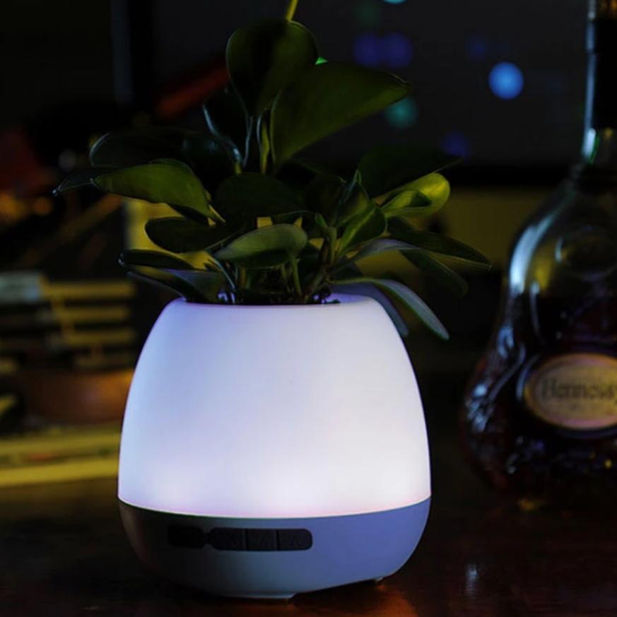 plant pot bluetooth speaker Smart Flower Pot | with LED Lights and Bluetooth Speaker