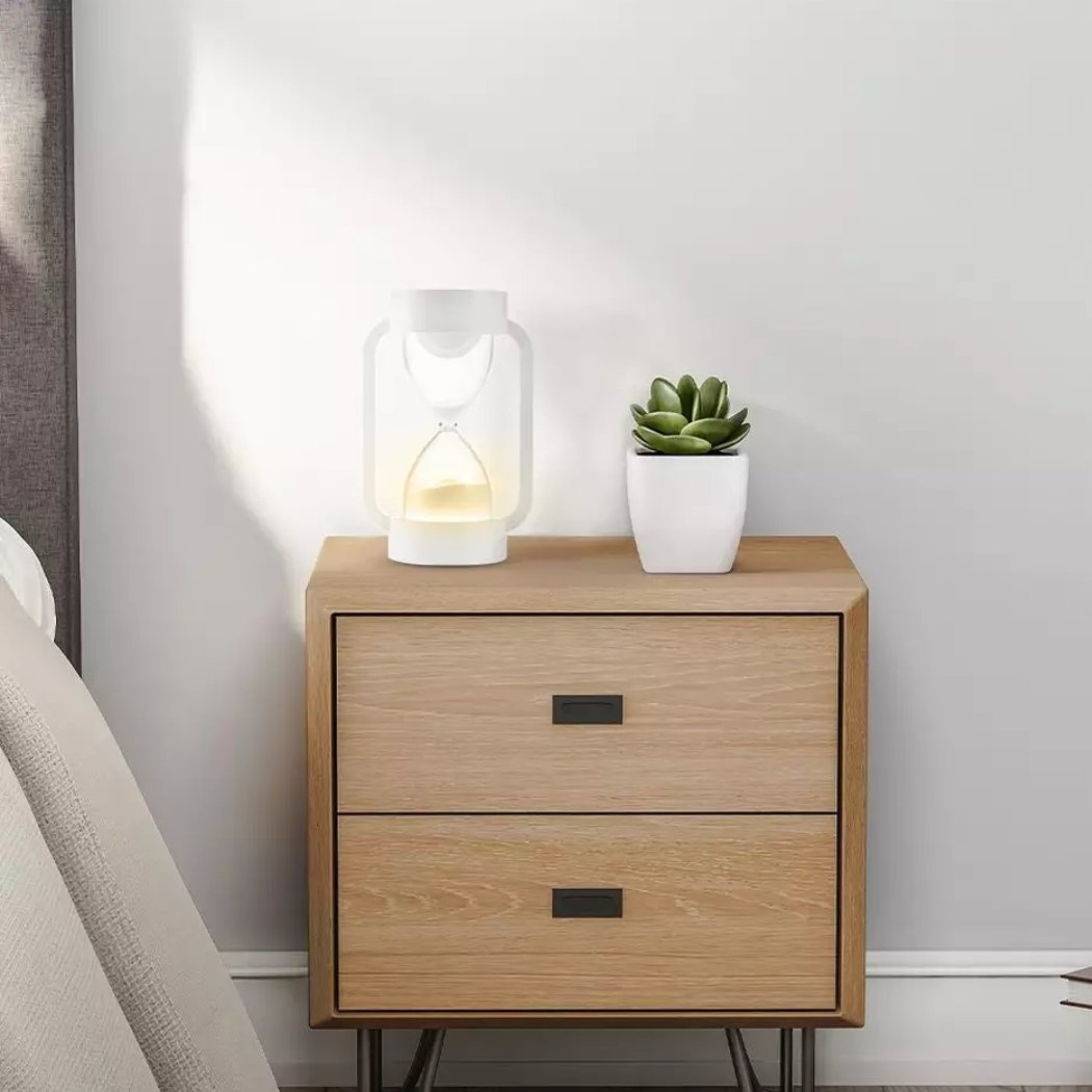 hourglass timer with LED lights 