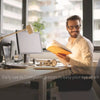man using smart glasses at work