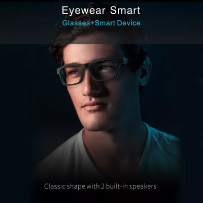 a handsome guy wearing the smart glasses