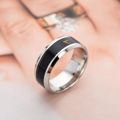 smart ring showing temperature