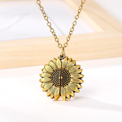 sunflower necklace gold