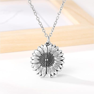 sunflower necklace silver